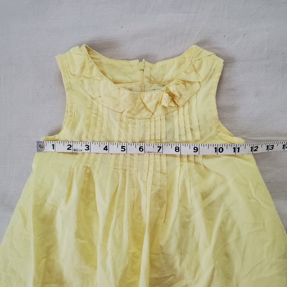 Mayoral Chic Butter Yellow Pleated Kids Dress Girls 6 Sleeveless Spring Easter - Picture 4 of 7